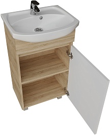 Grossman Мебель для ванной Поло 50 дуб сонома светлый/белая – фотография-5